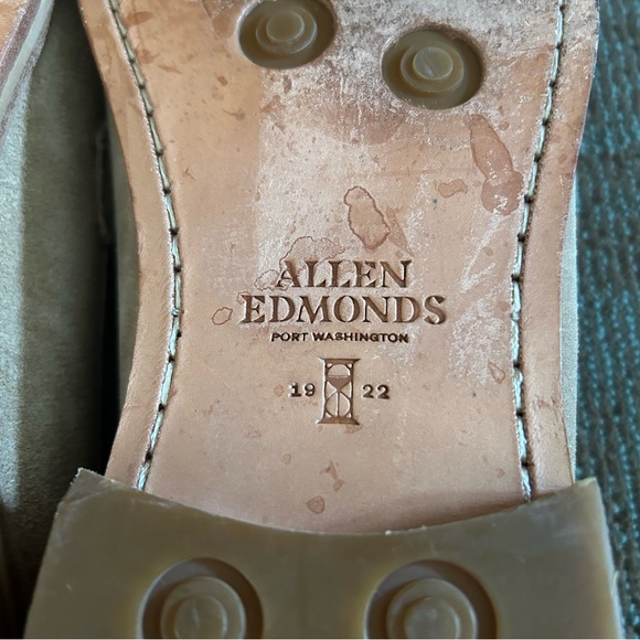 Allen Edmonds Bone Beige Suede Dylan Penny Loafers, size 12 E WIDE - Picture 11 of 13